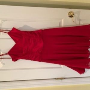 Nine West red silk mini dress.